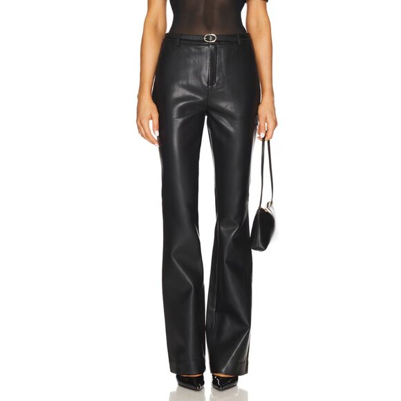 Seroya Ronja Vegan Leather Trouser Pants, Black, Size 0, NWT